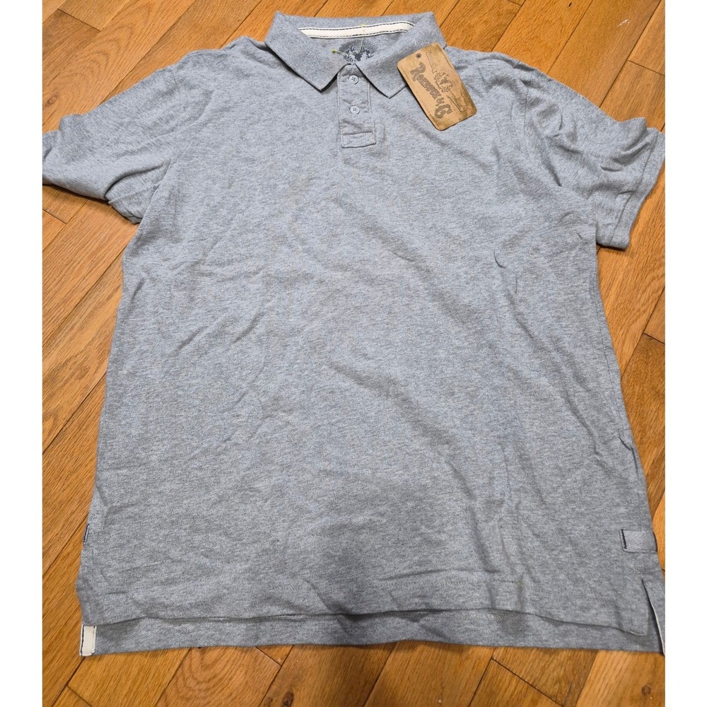 Roebuck & Co Mens Short Sleeve Polo Shirt Tabby Grey Cotton Pique XL NWT